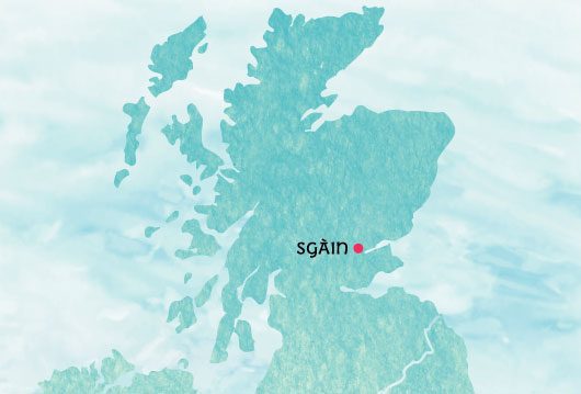 Map of Scotland with Scone