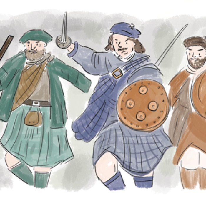 Illustration: Clansmen with swords