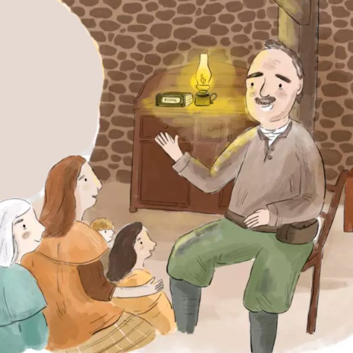 Illustration: Storyteller with audience