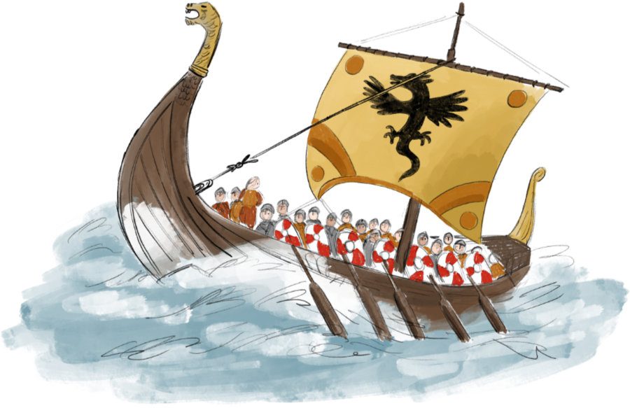 viking-ship-gaelic-scotland Viking ship illustration