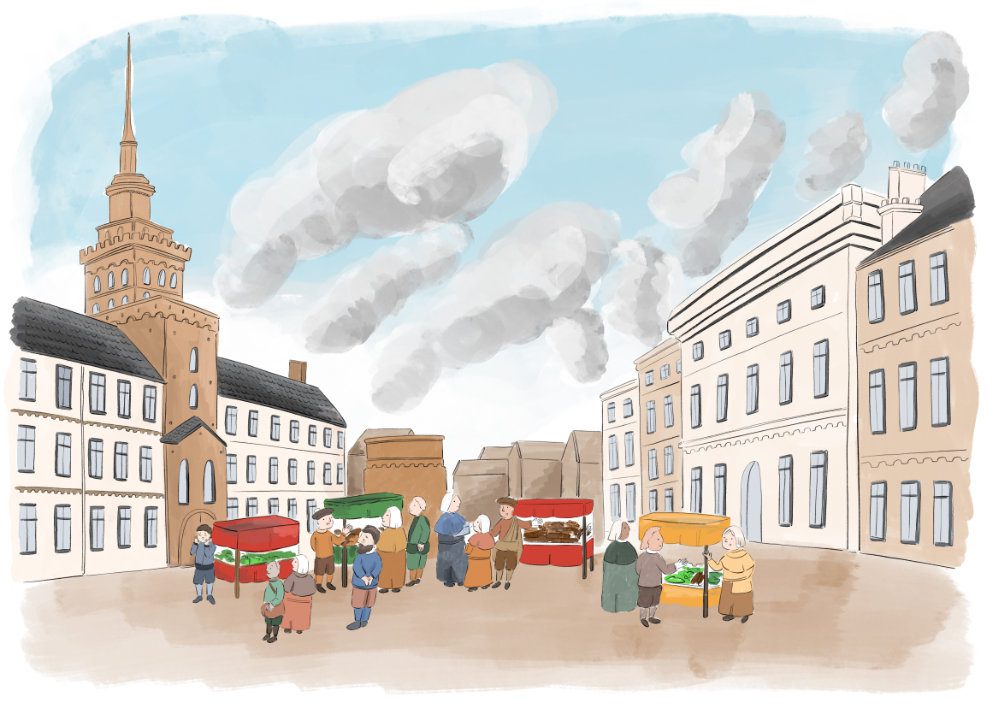 Gaelic-in-Scotland-contact Illustration of village centre 1800