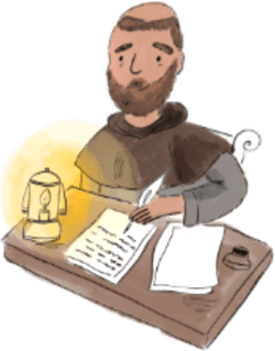 Monk writing