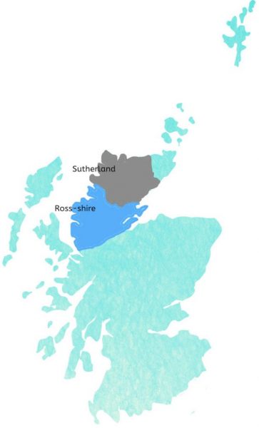 ross-shire-sutherland-eng Ross-shaire and Caithness map